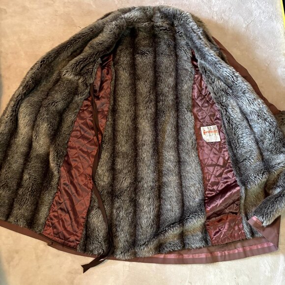 Vintage Forecaster of Boston Faux Fur Lined Long Winter Coat – Brown - Picture 5 of 6